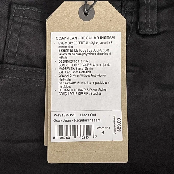 NWT prAna Oday Jean Regular Inseam in Black Out 6 High Rise Skinny #7418 - Picture 14 of 16